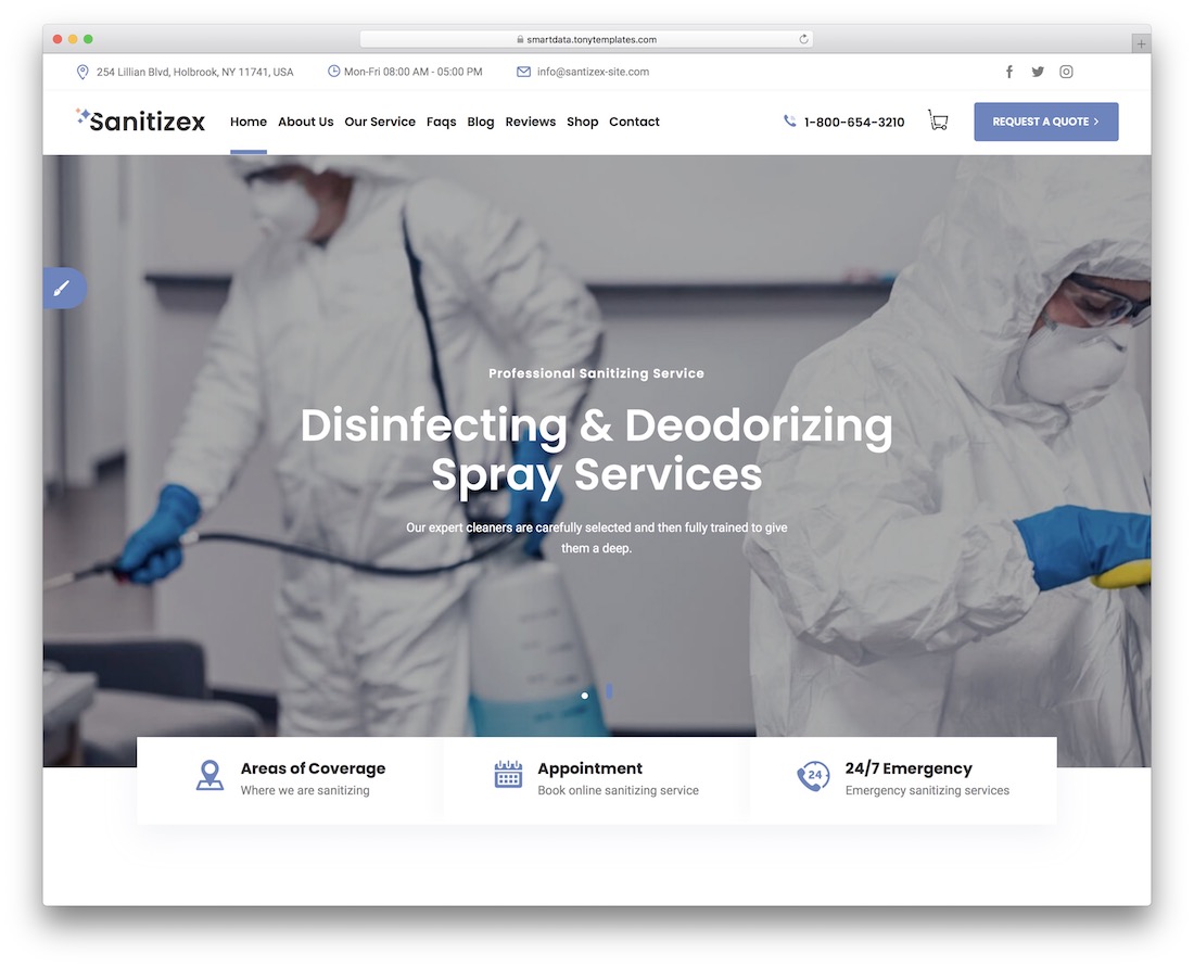 tema de wordpress de control de plagas de sanitizex