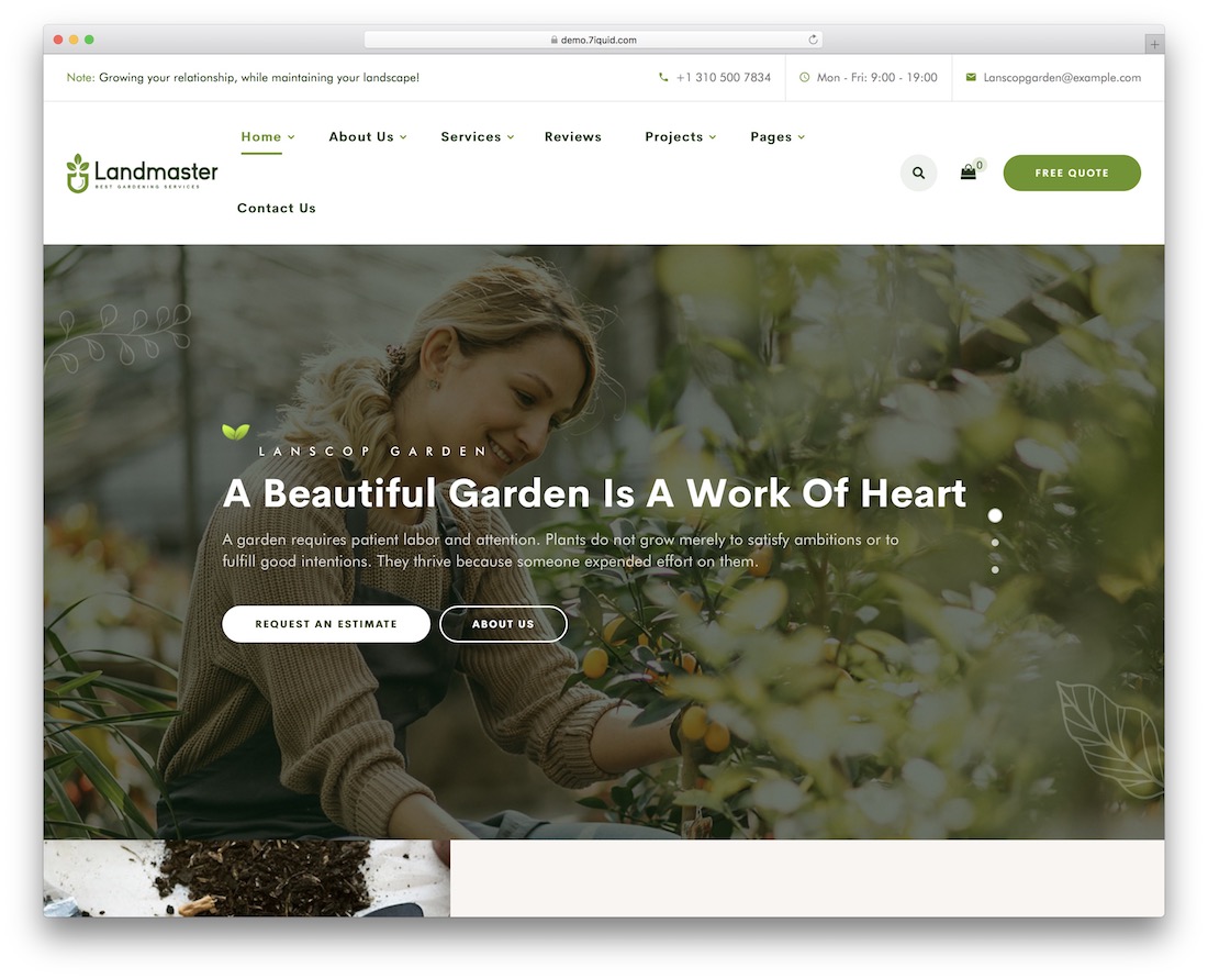 Landmaster paisajismo tema de wordpress