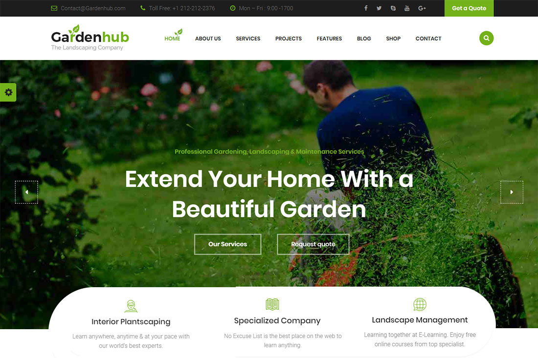 Plantilla web para sitio web de jardinería Garden Hub