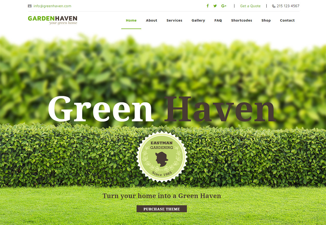 Plantilla de sitio web de jardinería y paisajismo