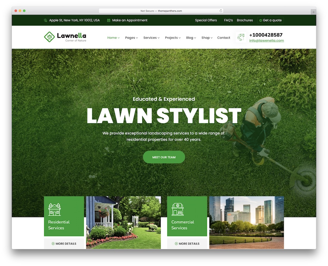 Lawnella paisajismo tema de wordpress