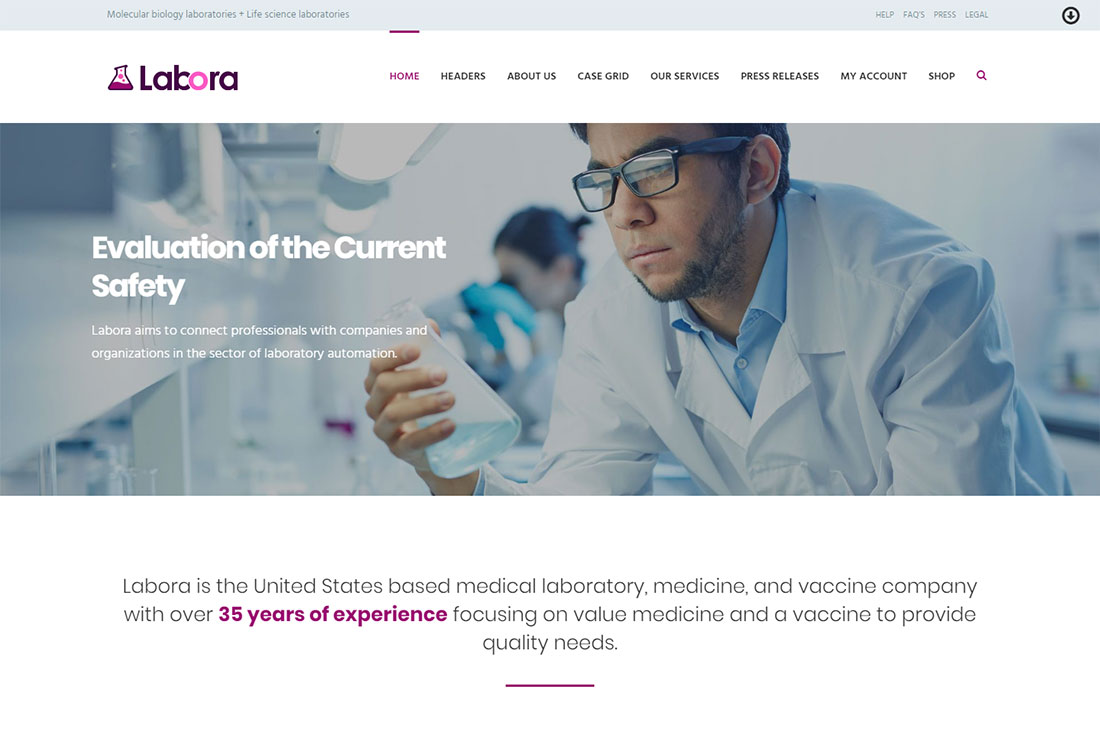 tema de wordpress de ciencia de labora