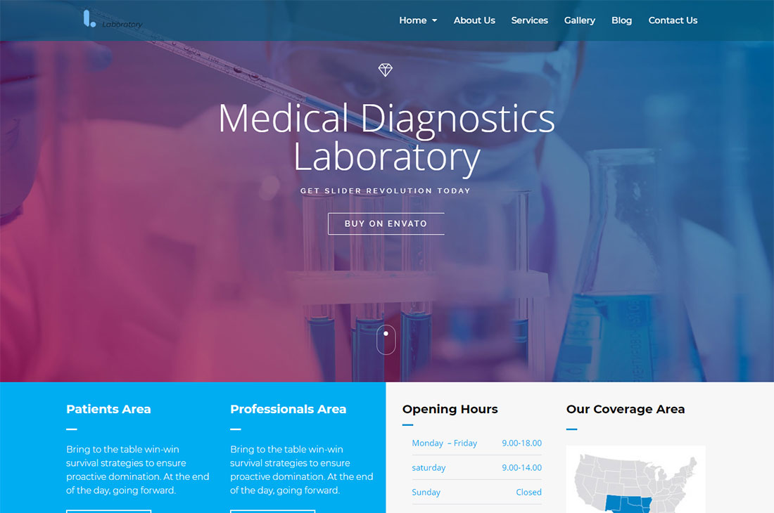 tema de wordpress de ciencia de laboratorio de diagnóstico médico