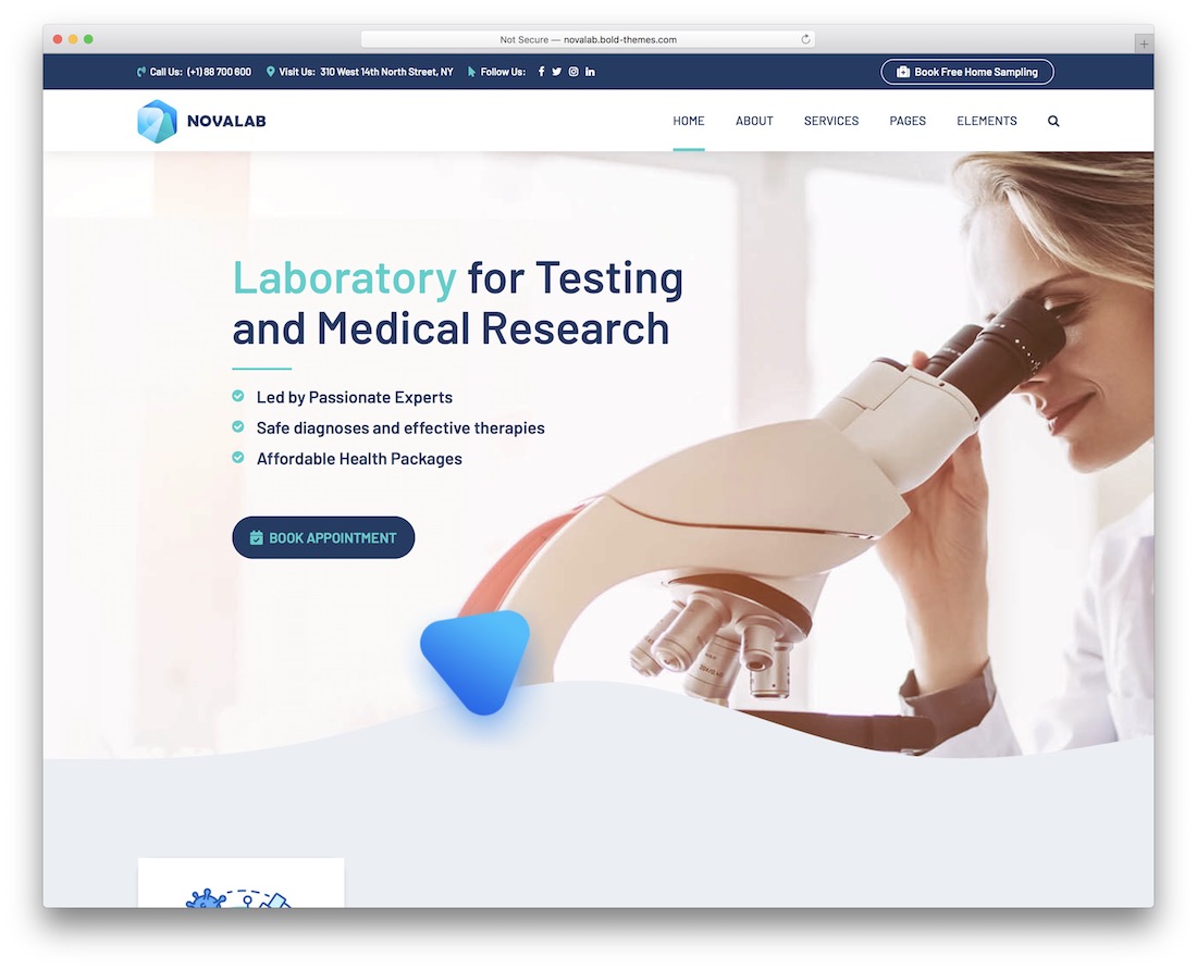 tema de wordpress de ciencia novalab