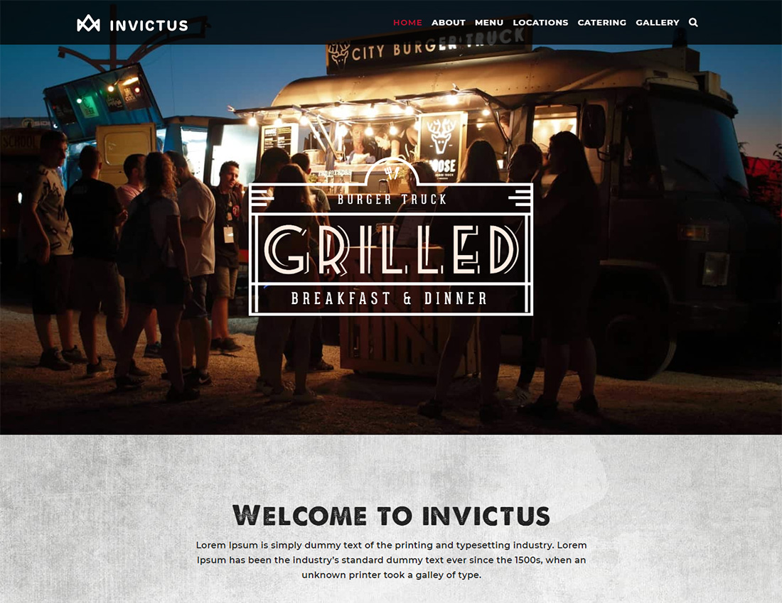 Invictus 푸드트럭 워드프레스 테마