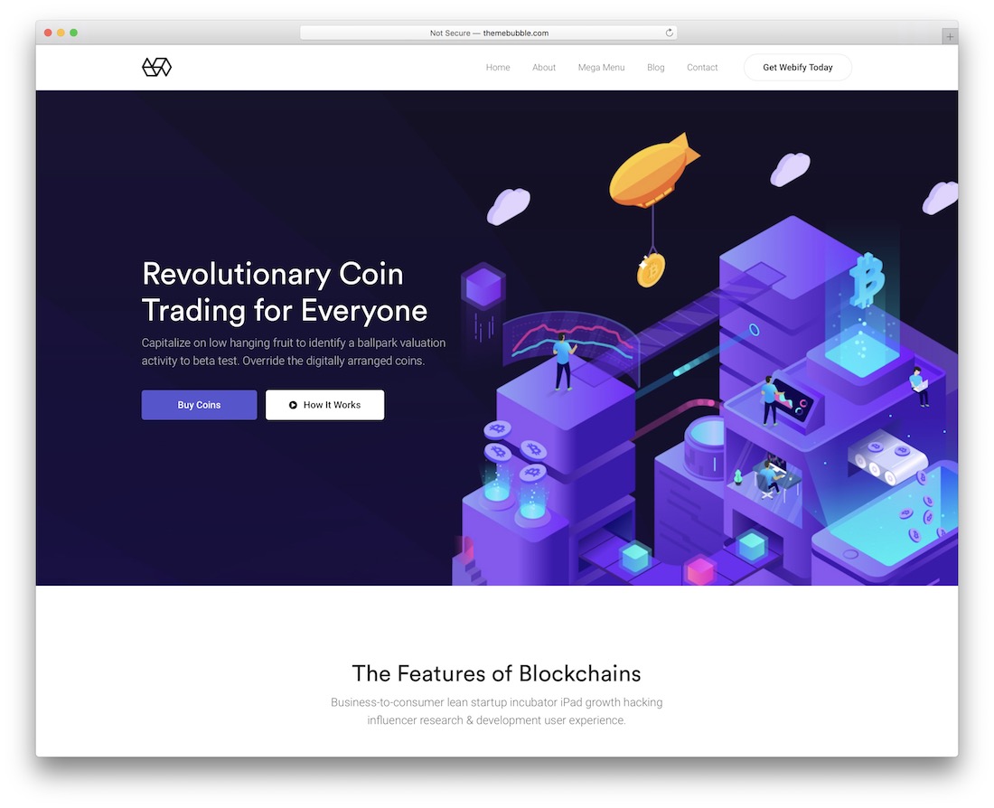 thème de la crypto-monnaie webify
