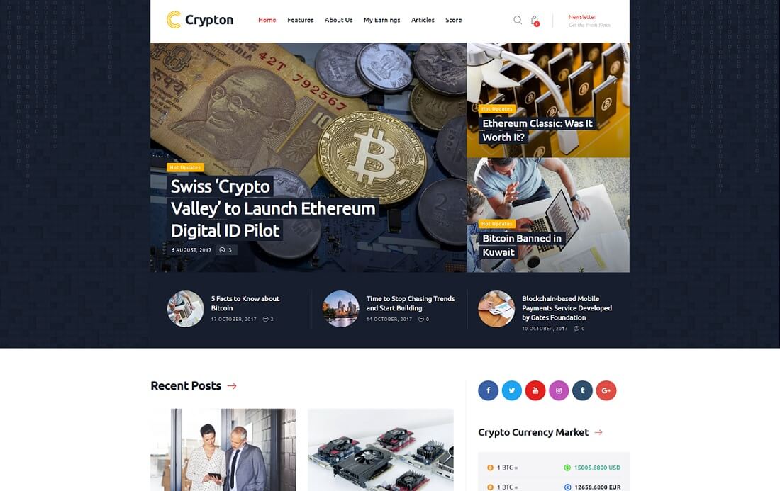 thème wordpress de crypto-monnaie crypton