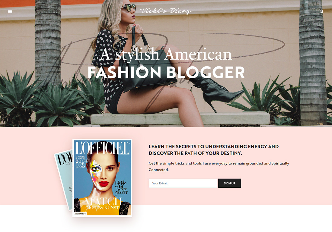 موضوع WordPress للعلامة التجارية الشخصية من Voux