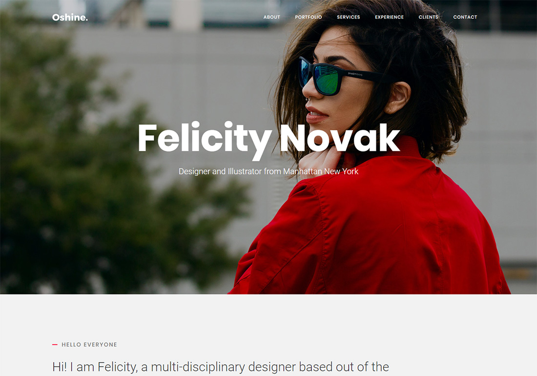 Oshine Personal Branding WordPress Theme