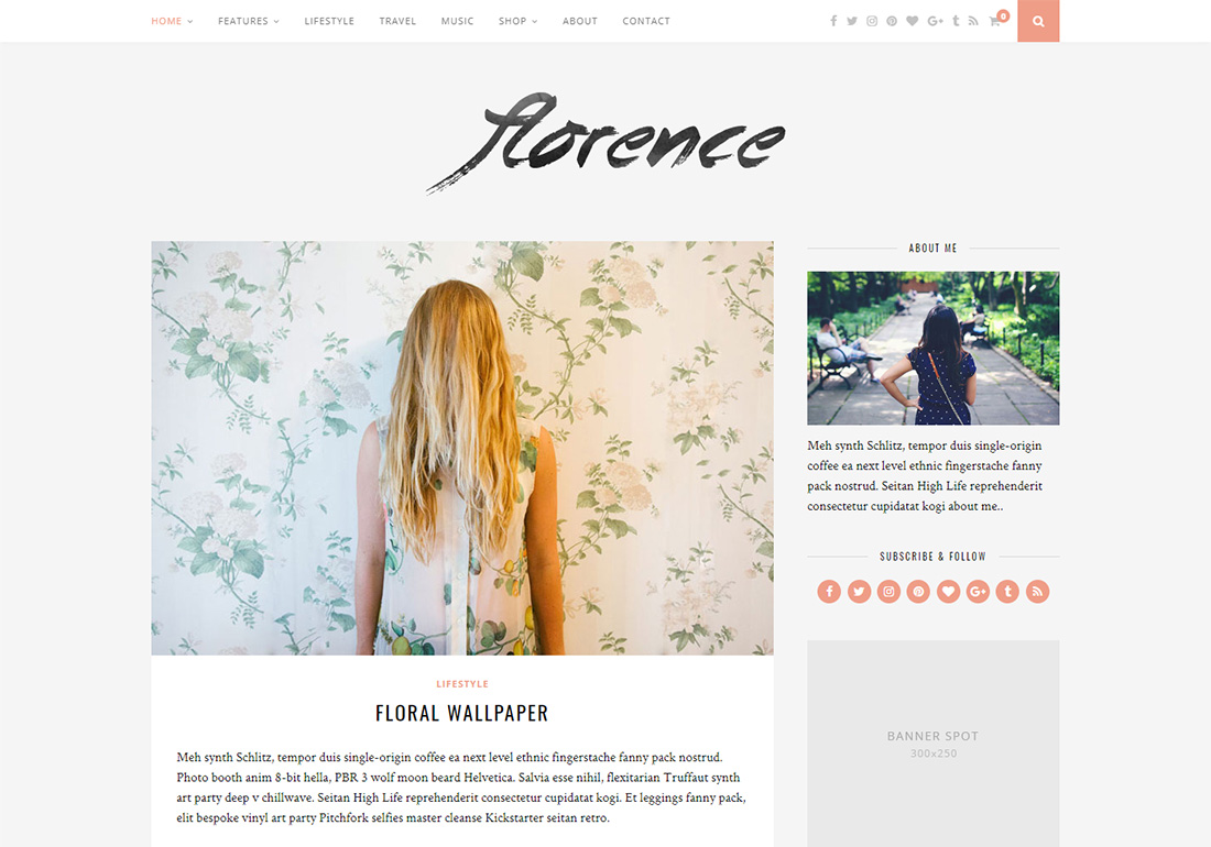 سمة WordPress للعلامات التجارية الشخصية من Flornce