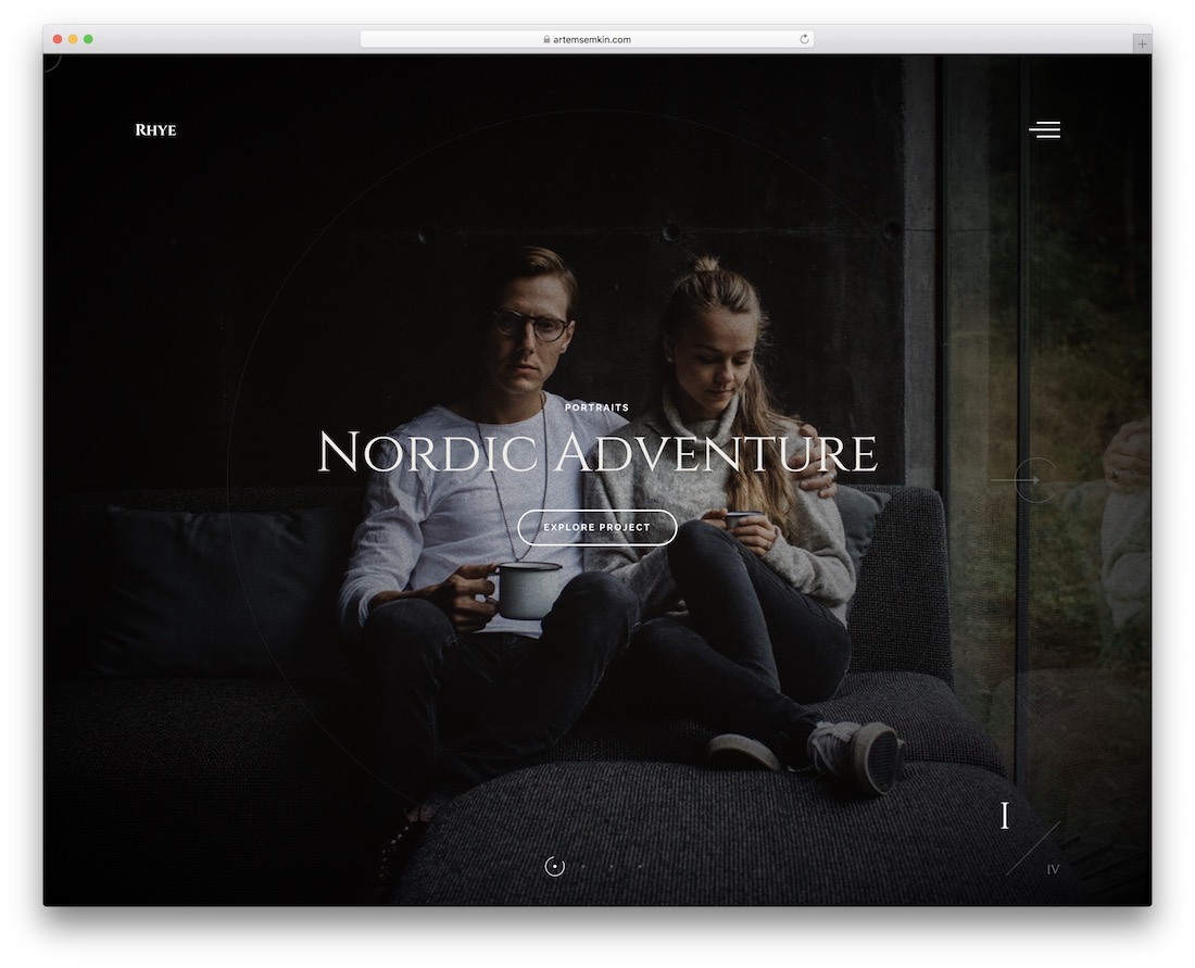 tema de wordpress de pantalla completa de rhye