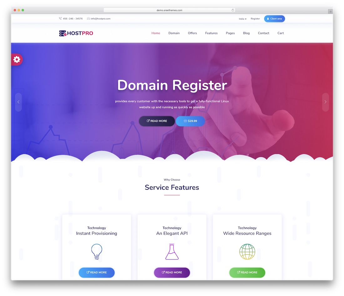 modèle de site Web hostpro