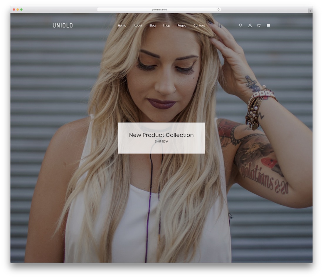 modèle de site Web uniqlo