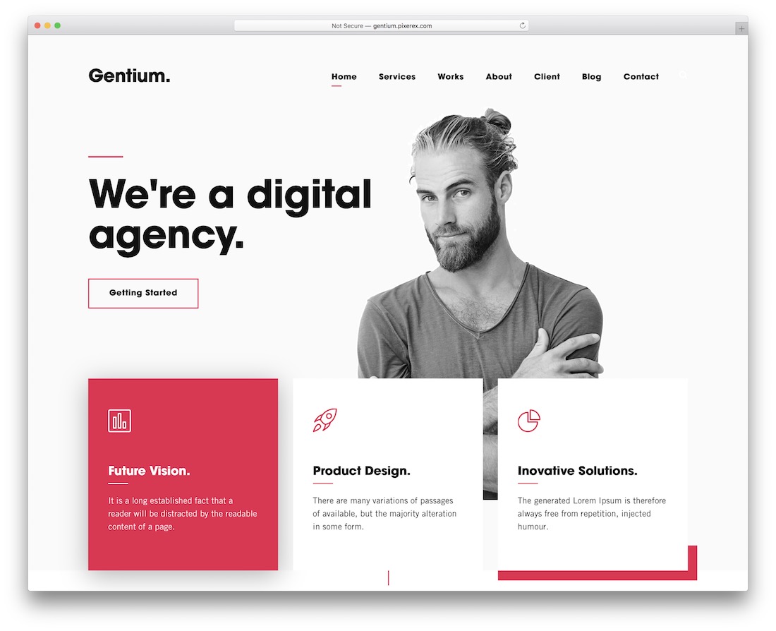 gentium 創意 wordpress 主題