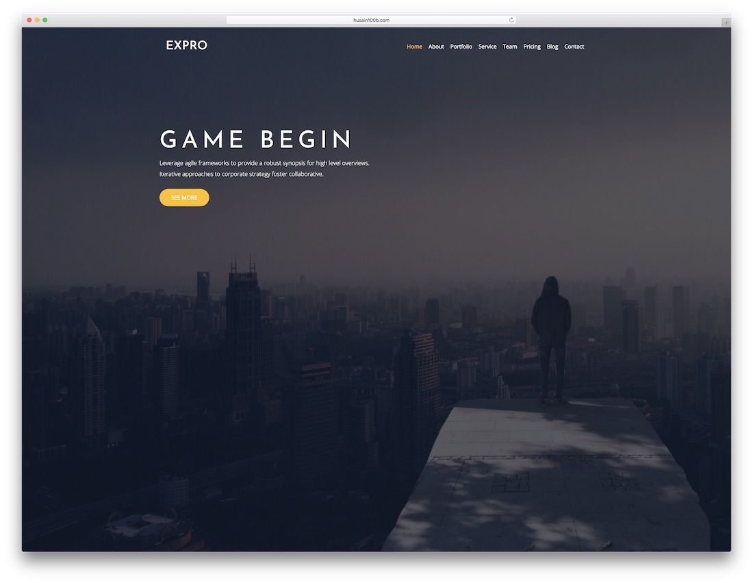 เทมเพลตเว็บไซต์ expro parallax