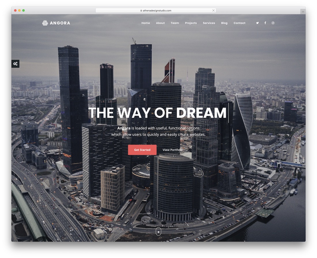 เทมเพลตเว็บไซต์ angora Parallax
