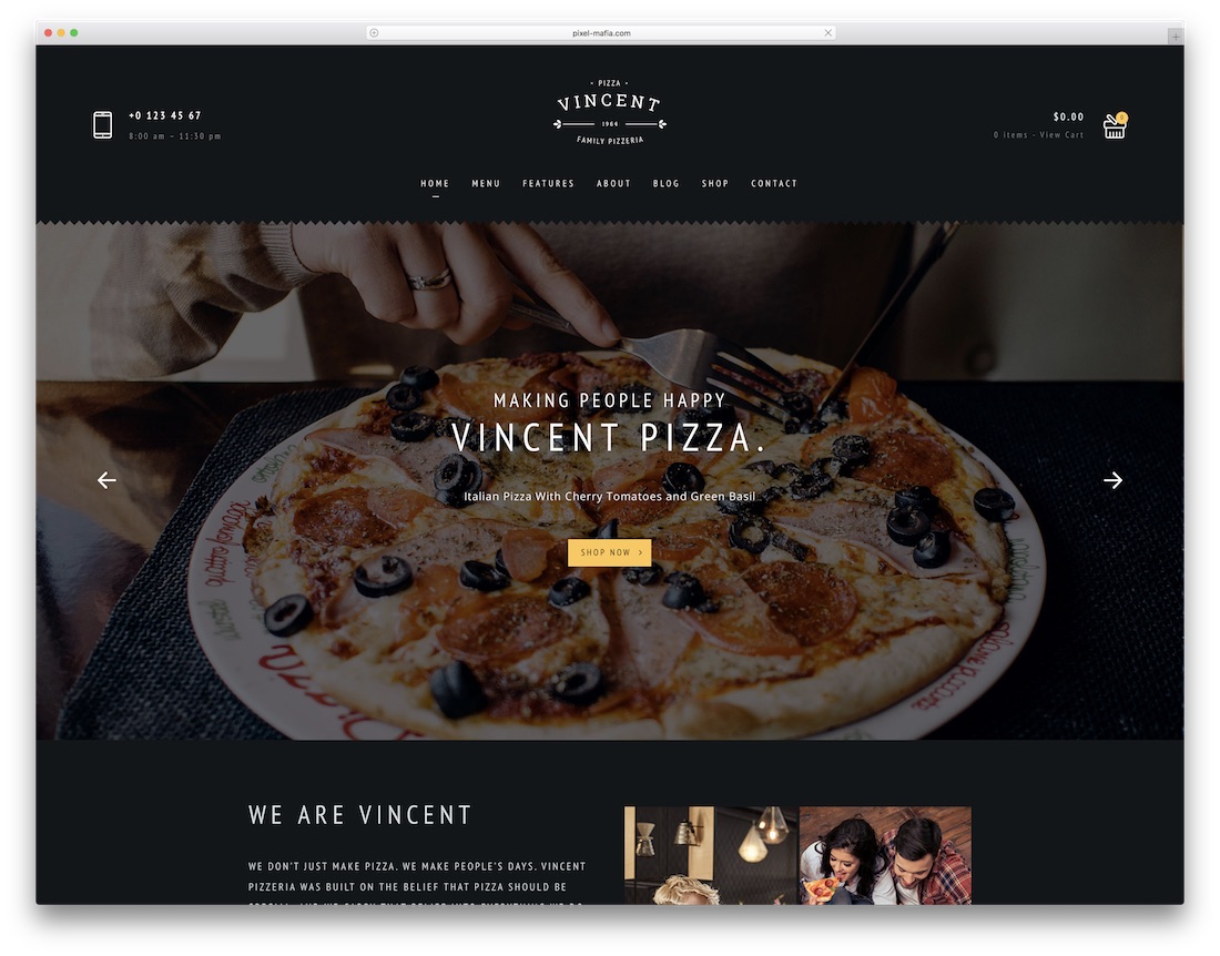 tema wordpress rumah pizza vincent