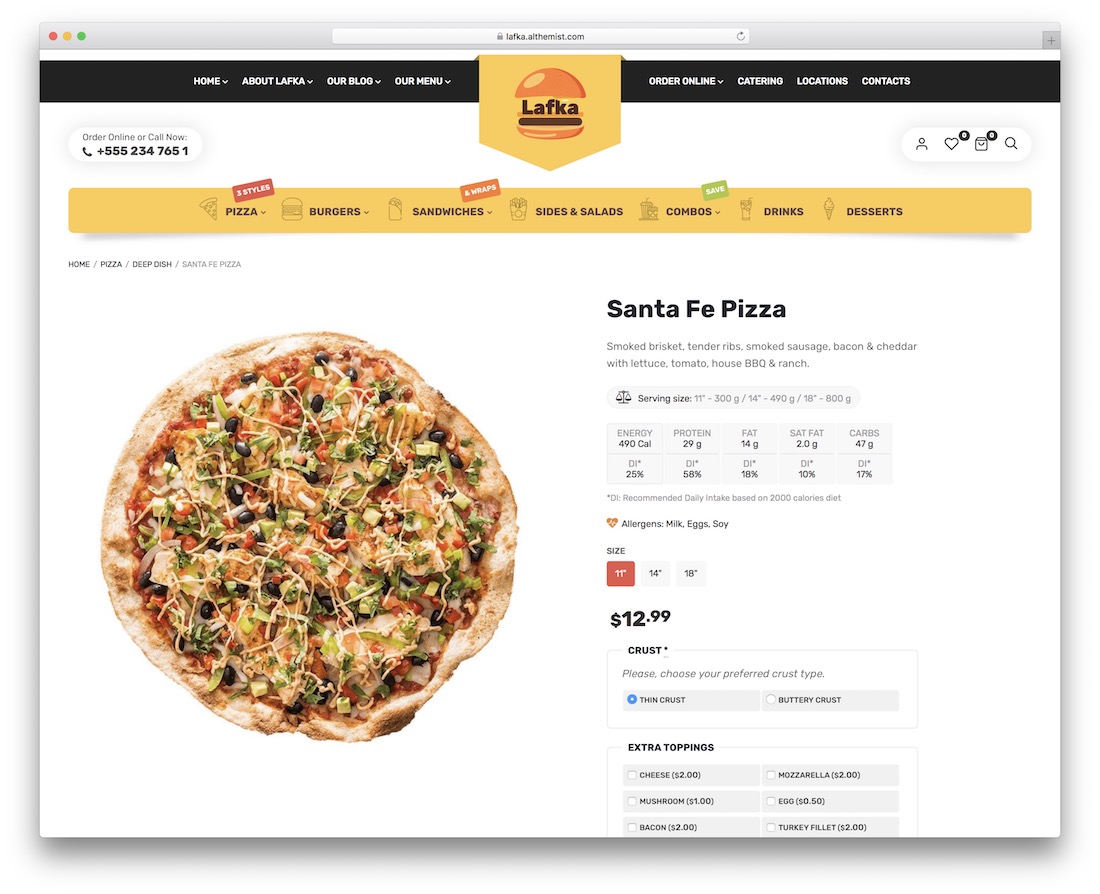 tema wordpress rumah pizza lafka