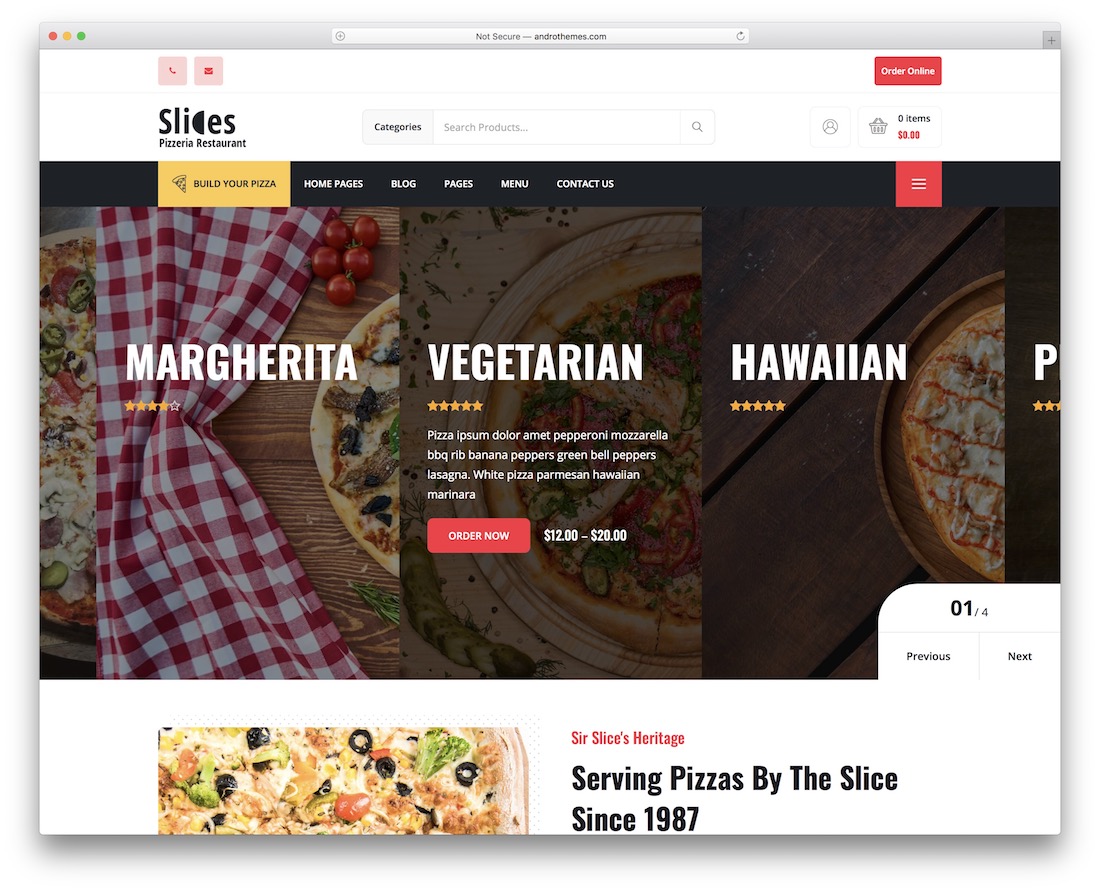 slices pizza house tema wordpress
