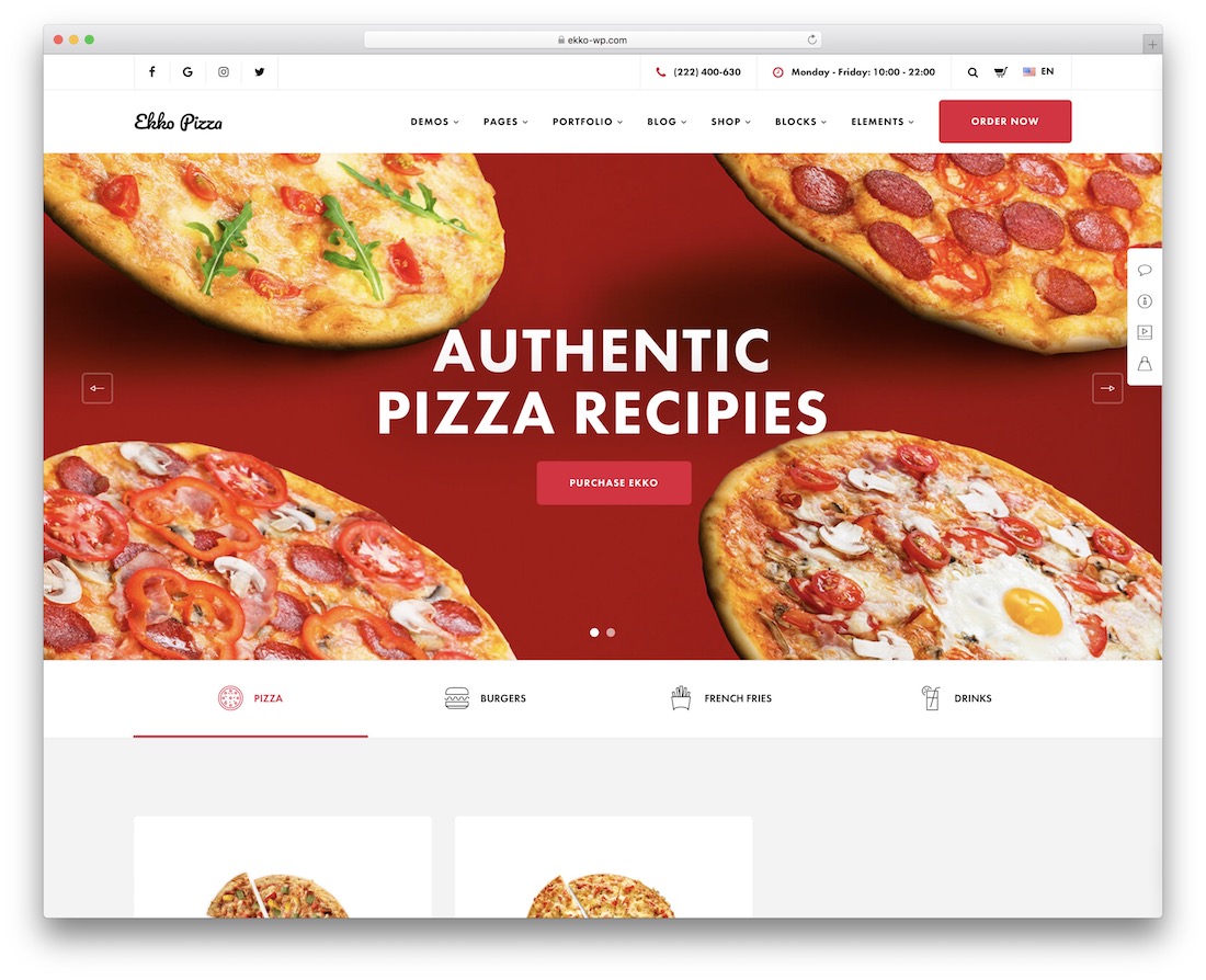 tema wordpress rumah pizza ekko