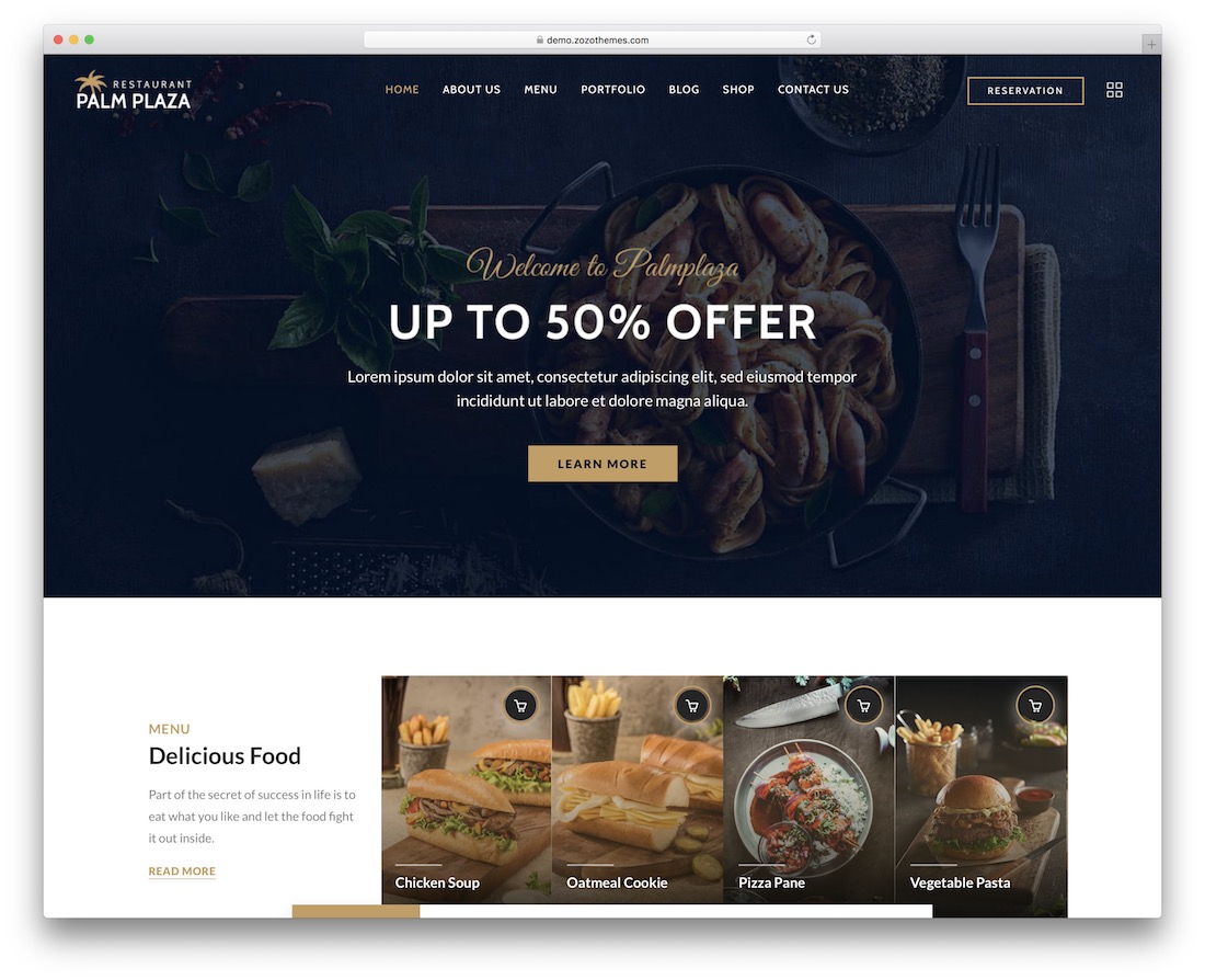 tema wordpress rumah pizza palmplaza