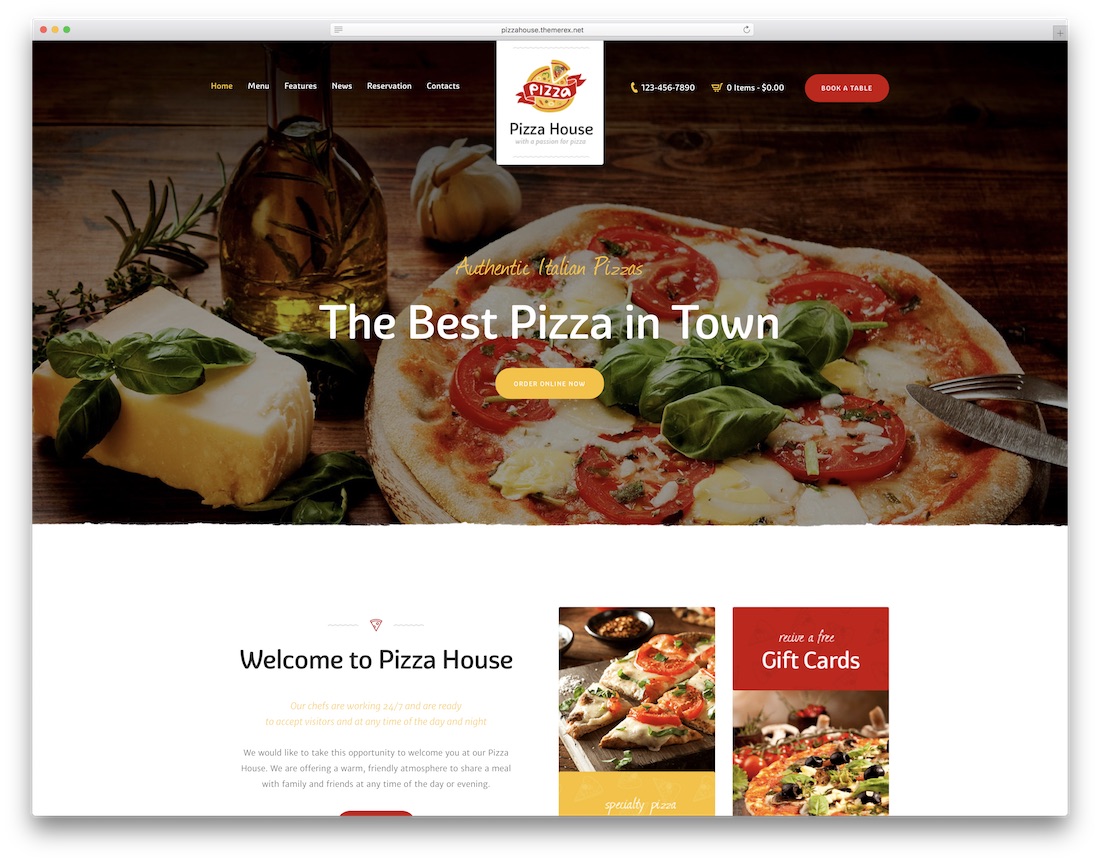 tema wordpress rumah pizza responsif