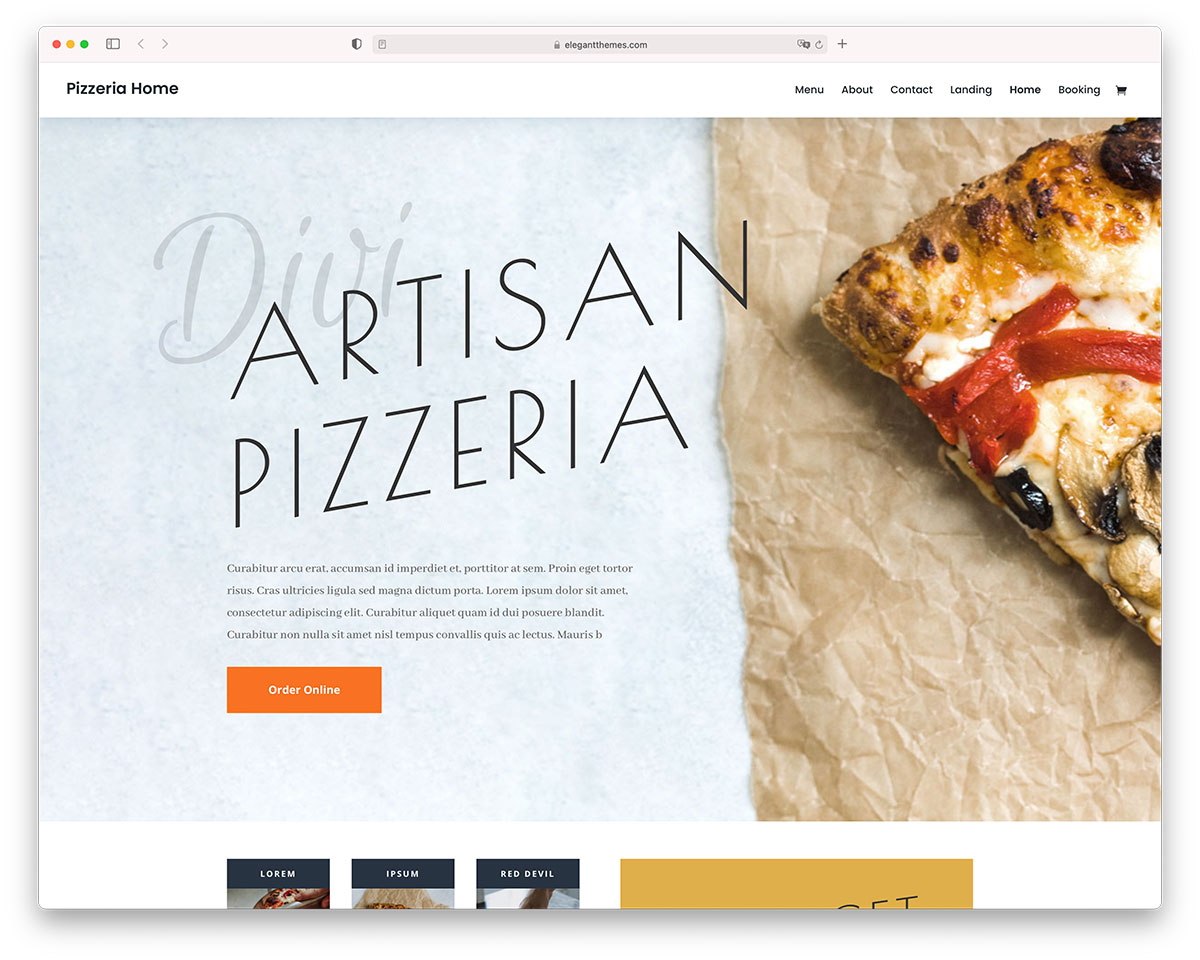 divi pizzeria tema WordPress