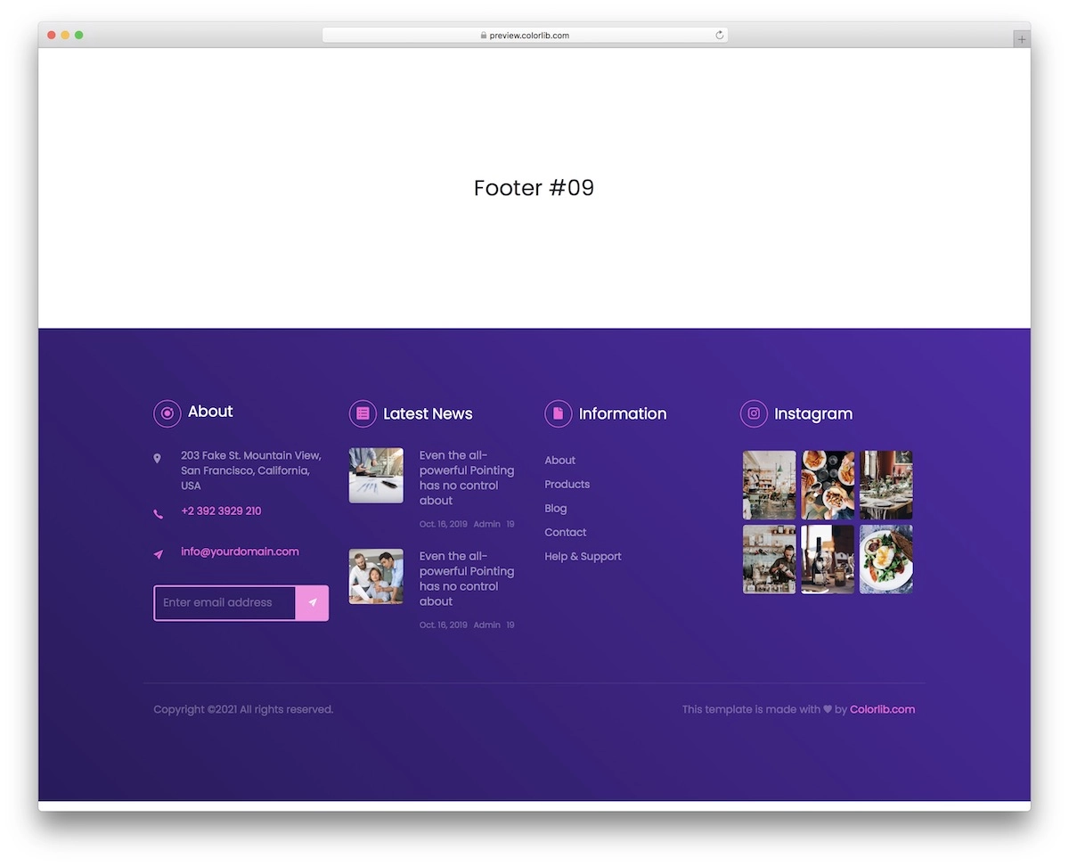 pie de página de bootstrap 19