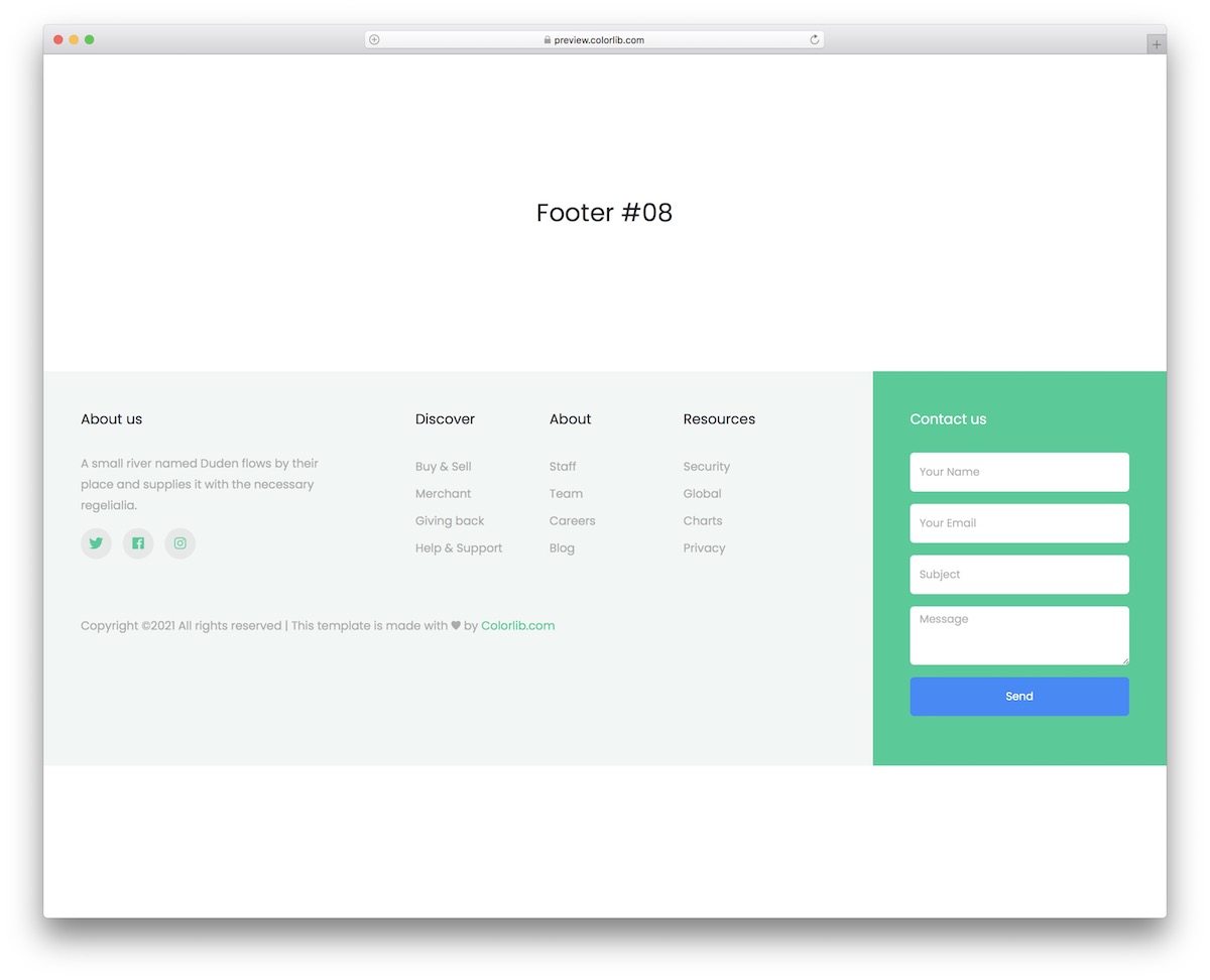 pie de página de bootstrap 18