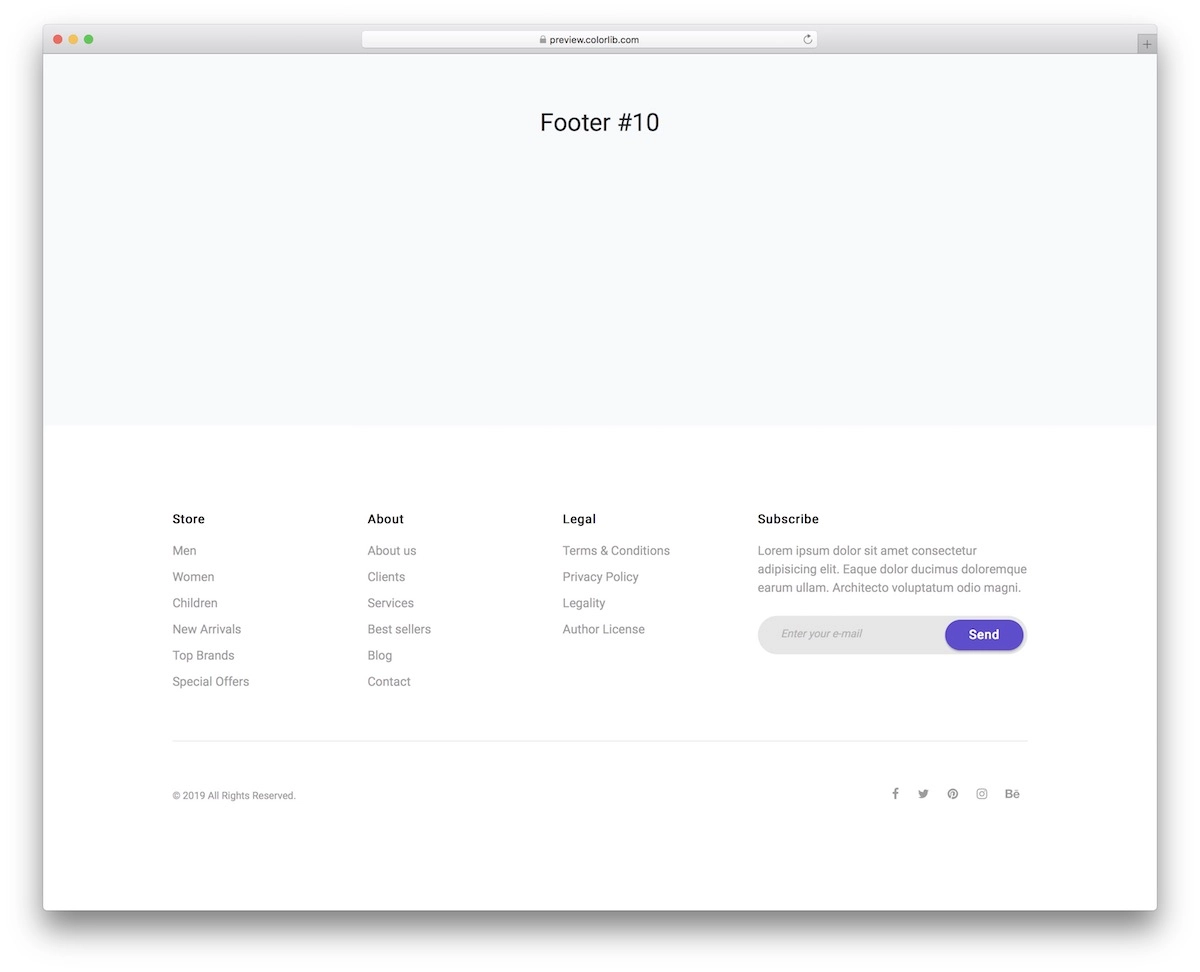 pie de página de bootstrap 10