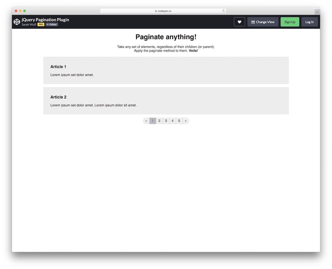 ปลั๊กอินการแบ่งหน้า jquery