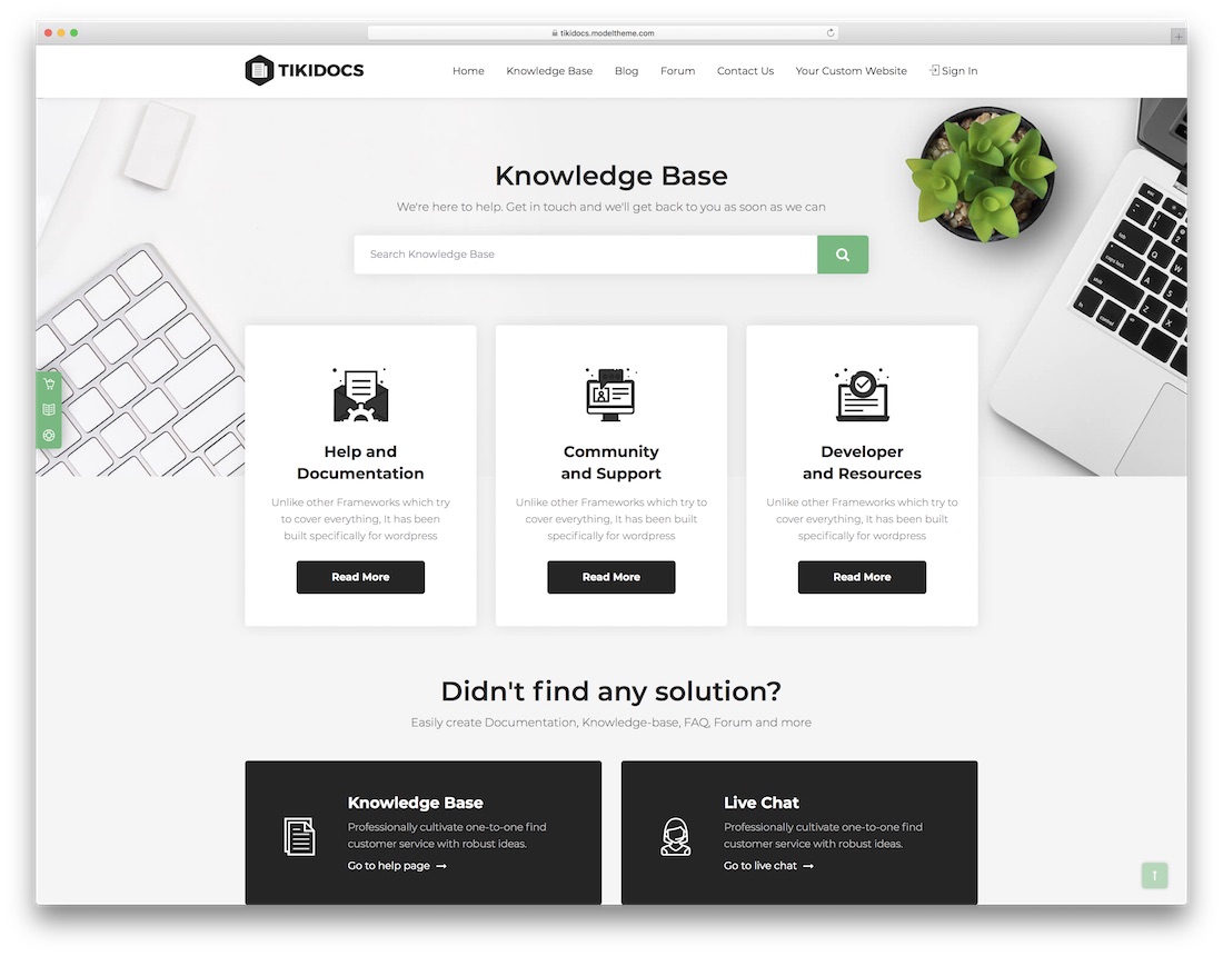 tikidocs ฐานความรู้ wiki คำถามที่พบบ่อย รองรับธีมเวิร์ดเพรส