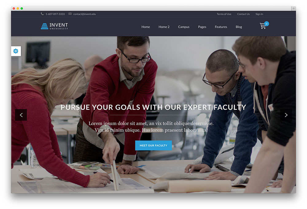Üniversite WordPress temasını icat edin