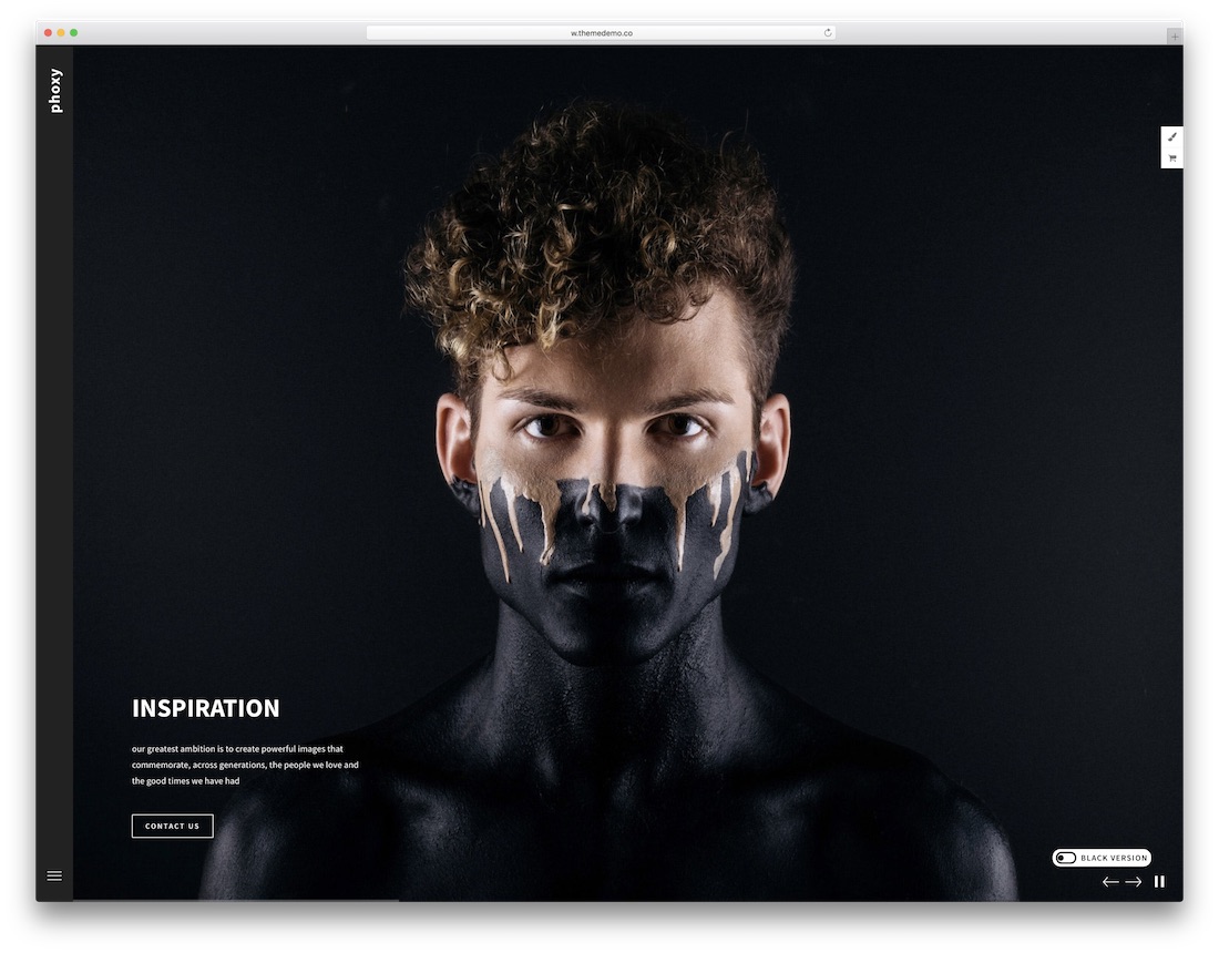 tema de blog de fotografía de wordpress phoxy