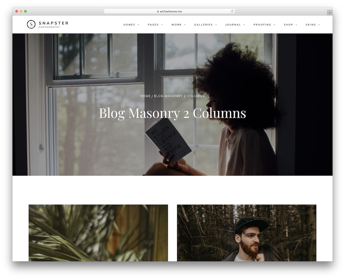 tema de blog de fotografía de wordpress snapster