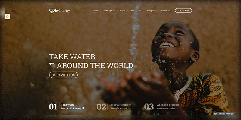 Charity WordPress Theme - 慈善、筹款、非营利组织的 InCharity 主题