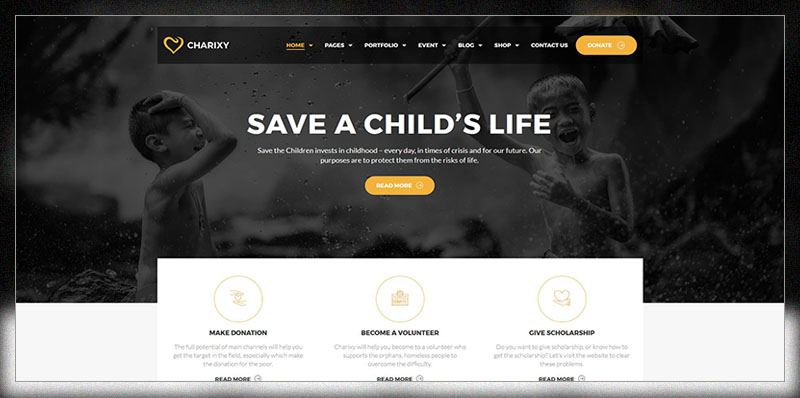 Charixy - 慈善/筹款 WordPress 主题 |慈善WordPress