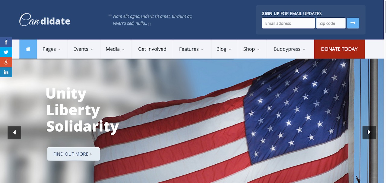 candidato-politicononprofitchurch-wordpress-tema-CL
