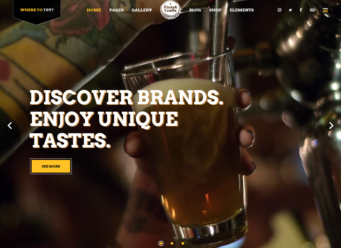 Pint & Kerajinan - Tema Dibuat untuk Pabrik Bir dan Pub
