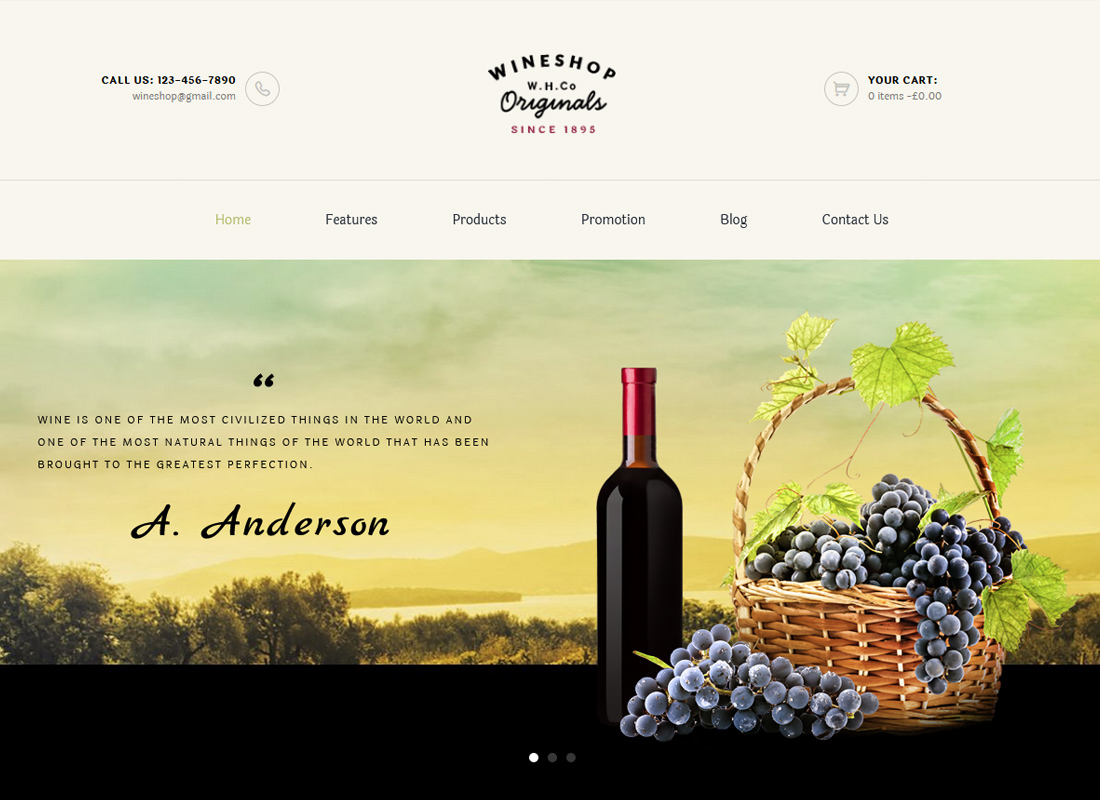 WineShop - Tema WordPress Toko Makanan & Anggur Online