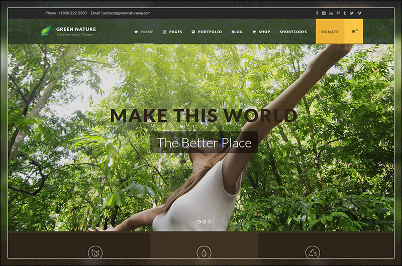 Green Nature - ธีม WP ด้านสิ่งแวดล้อม / ไม่แสวงหาผลกำไร
