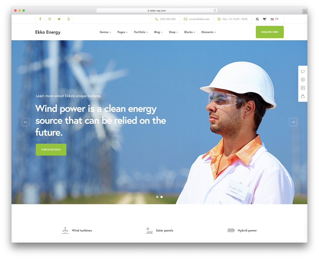 ekko นิเวศวิทยาสิ่งแวดล้อม wordpress ธีม