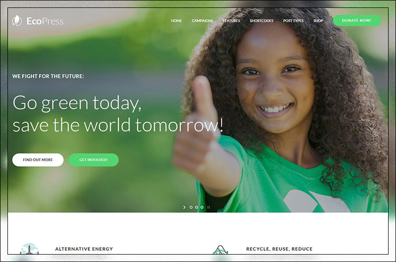Eco Press - ธีม WordPress ธรรมชาติ นิเวศวิทยา & NGO