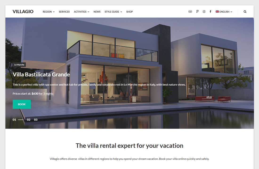Villagio - 物业租赁 WordPress 主题