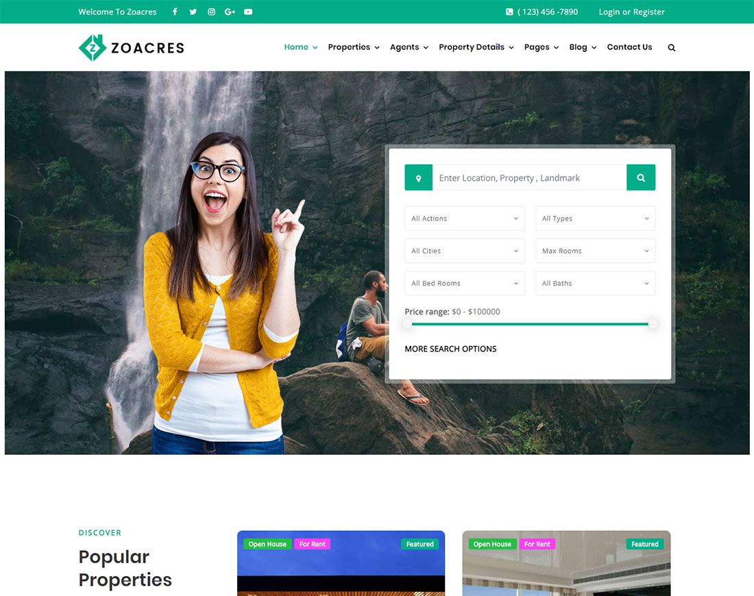 Zoacres - 物业租赁 WordPress 主题