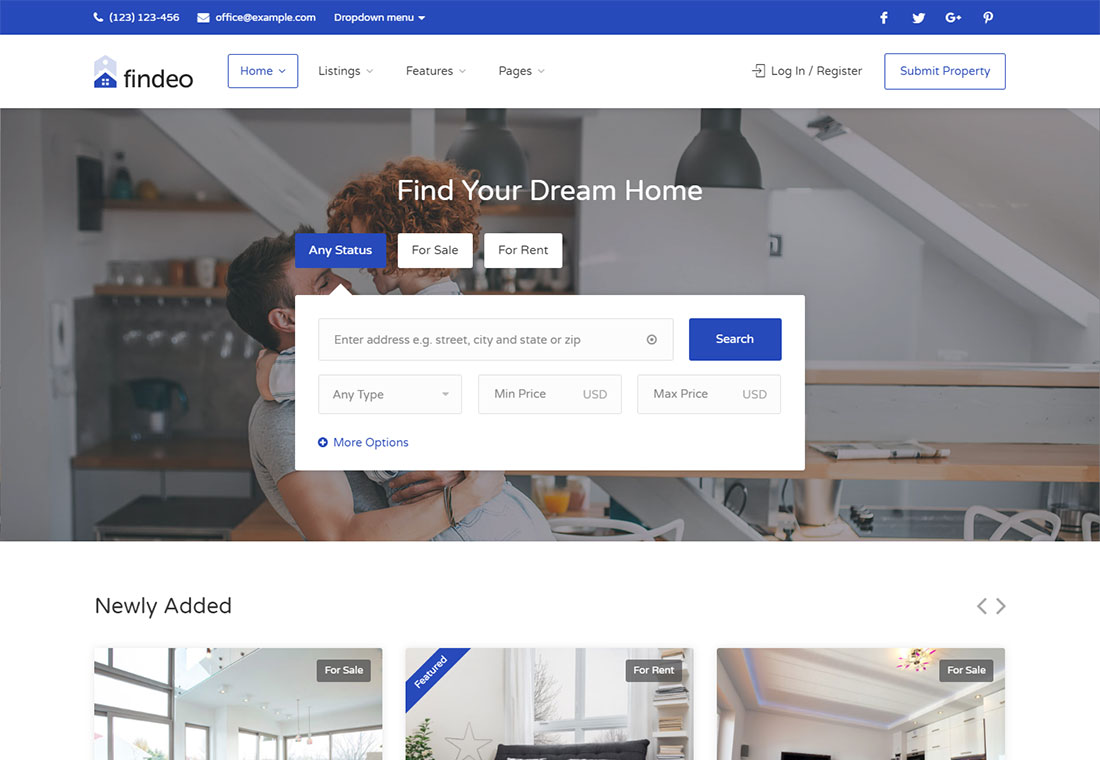 Findeo - 物业租赁 WordPress 主题
