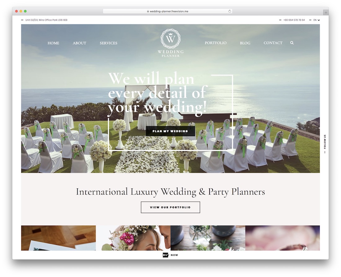 tema wordpress dell'organizzatore di eventi dell'organizzatore di matrimoni