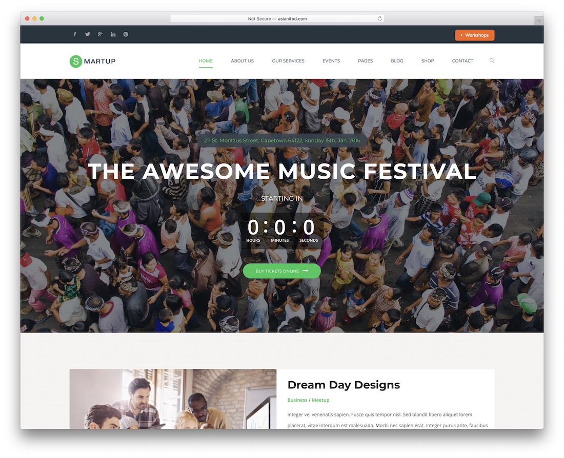 tema wordpress per pianificatore di eventi smart up