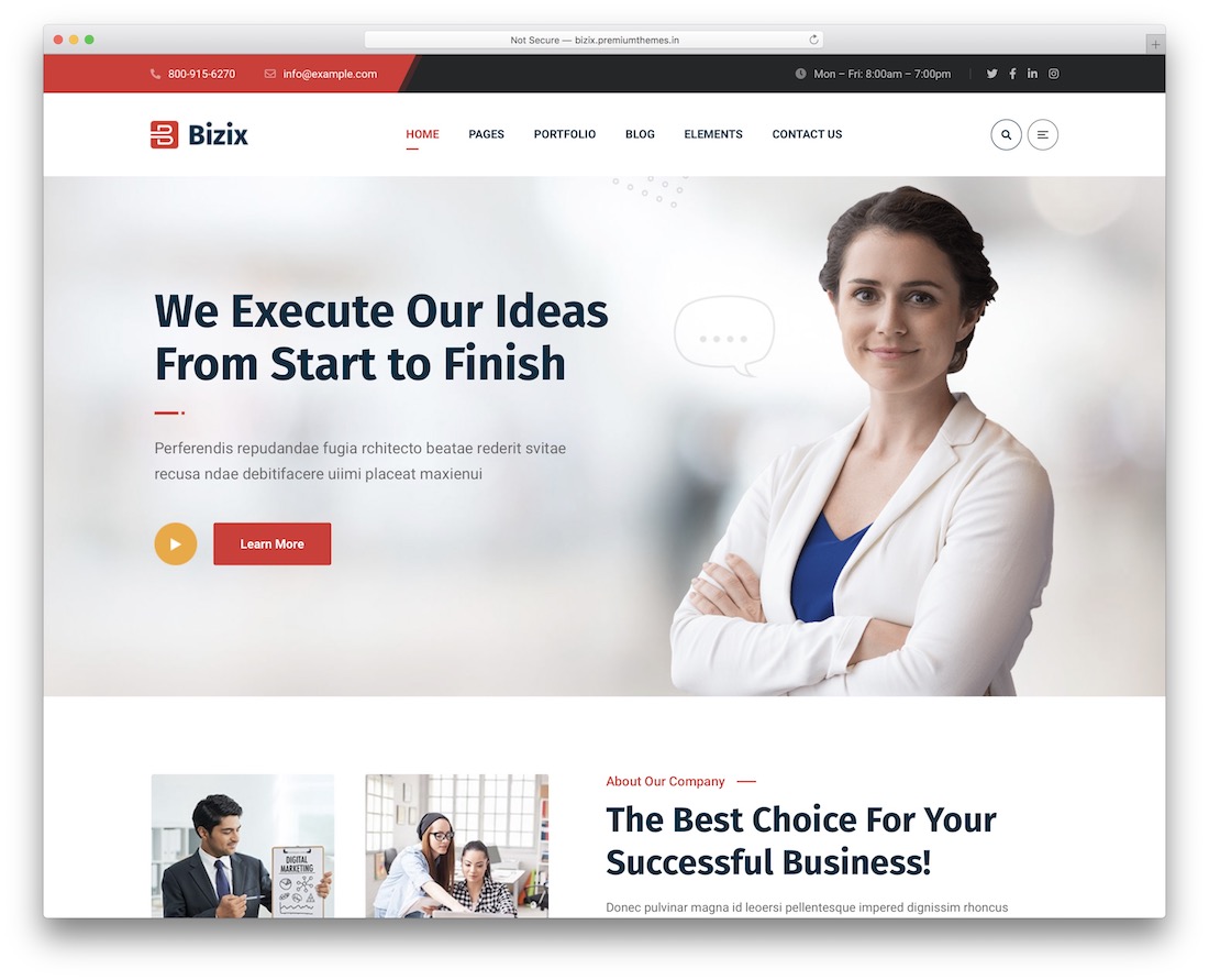 modèle de site Web bizix