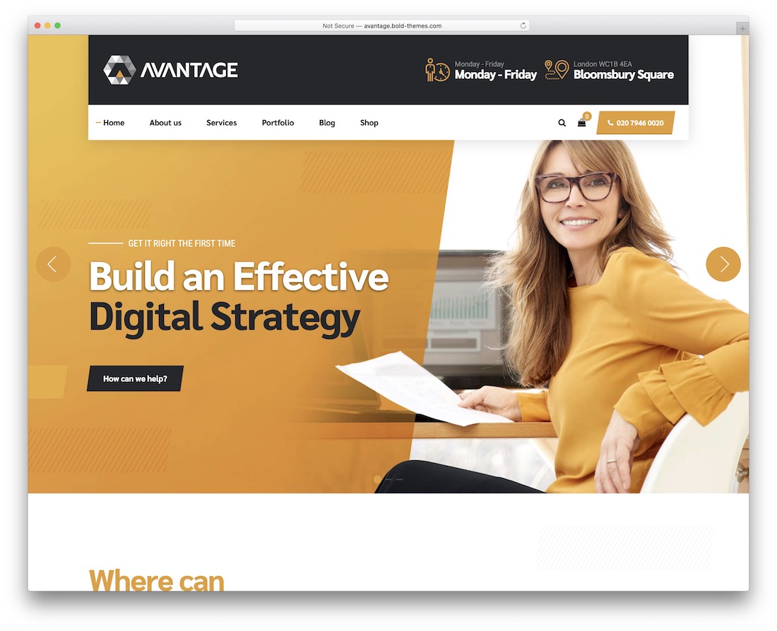modèle de site Web d'entreprise avantage